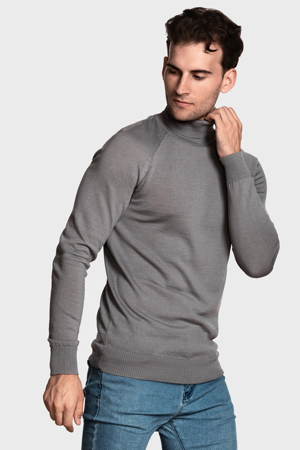 Чоловічий вовняний светр з високою стійкою (Grigrio)