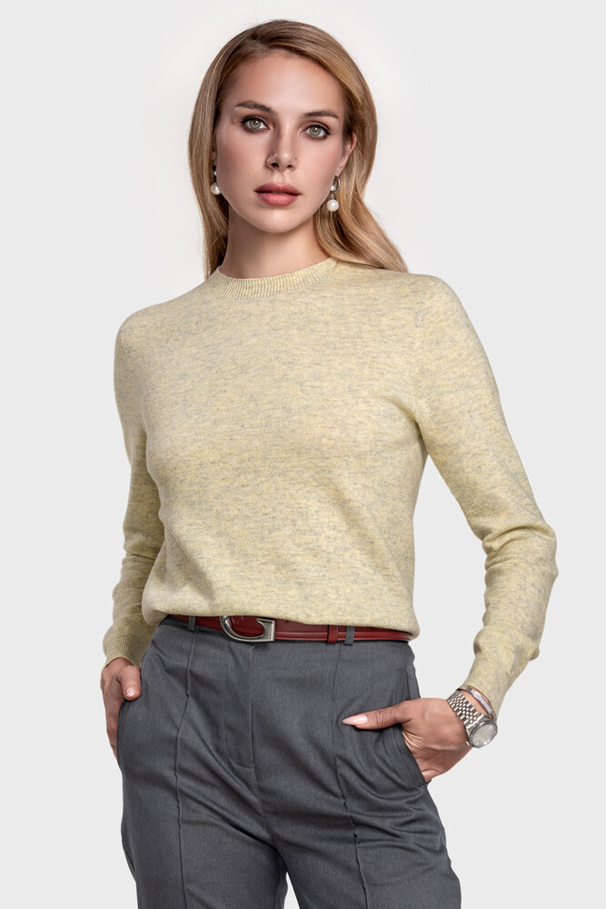 Безшовний джемпер з преміальної чистої вовни (Latticello Melange)