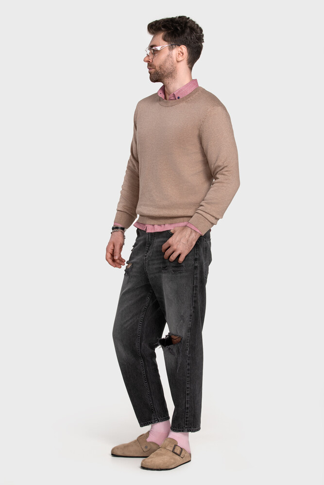 Чоловічий джемпер з бавовни та кашеміру (Sabbia Melange)