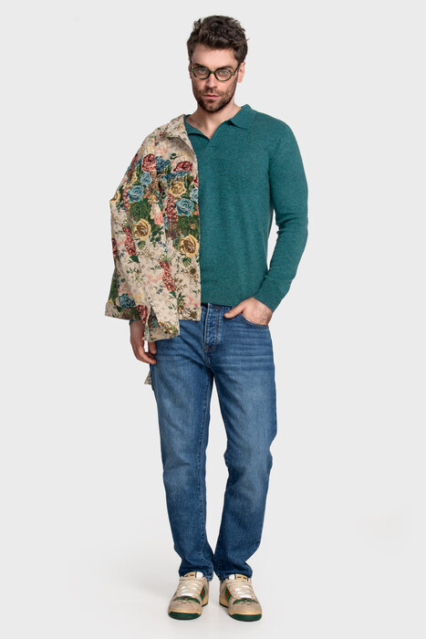 Pure wool seamless men's sweater (Nefrite Melange)