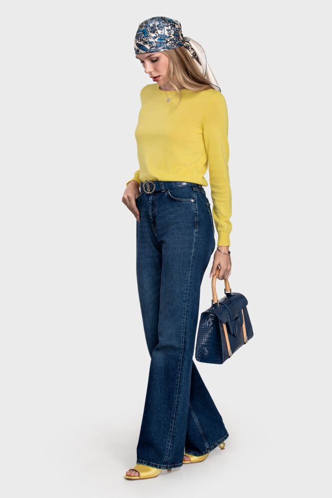 Жіночий вовняний светр з круглою горловиною (Cedro)