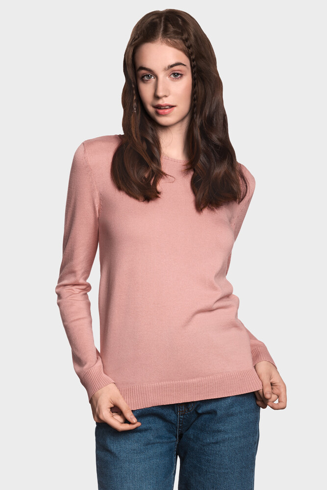 Жіночий бавовняний светр з круглою горловиною (Rosado)