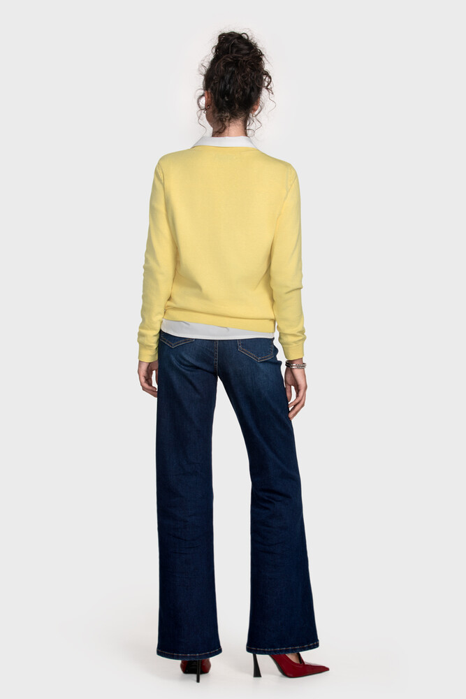 Сrew neck sweater in organic cotton blend (Ginestra)