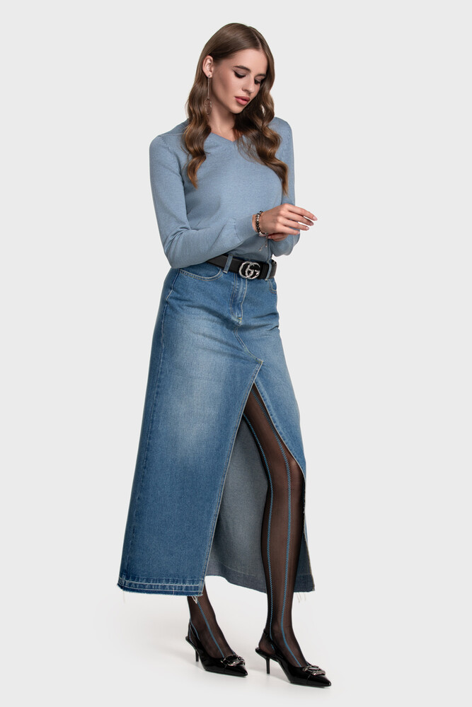 Сrew neck sweater in organic cotton blend (Medusa)